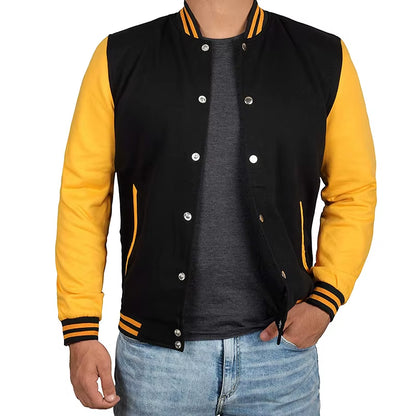 Men'S Varsity Jackets - High School Baseball Letterman Bomber Jacket Man