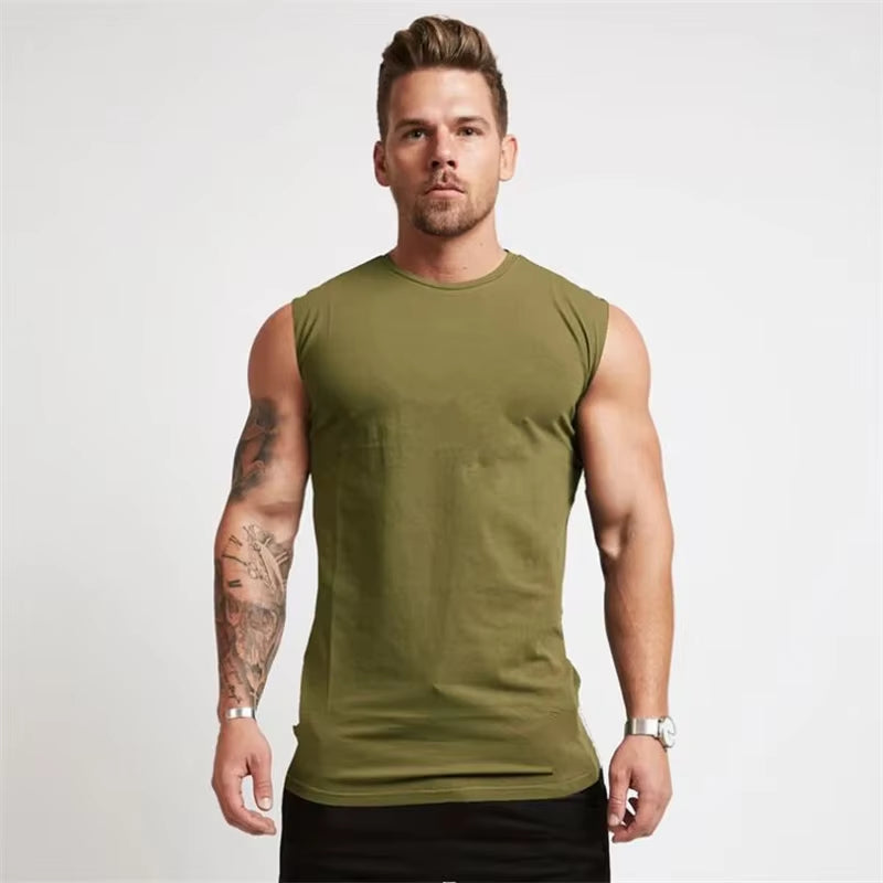 2023 Gym Workout Sleeveless Shirt Tank Top Men Bodybuilding Clothing Fitness Mens Sportwear Vests Muscle Men Tank Tops