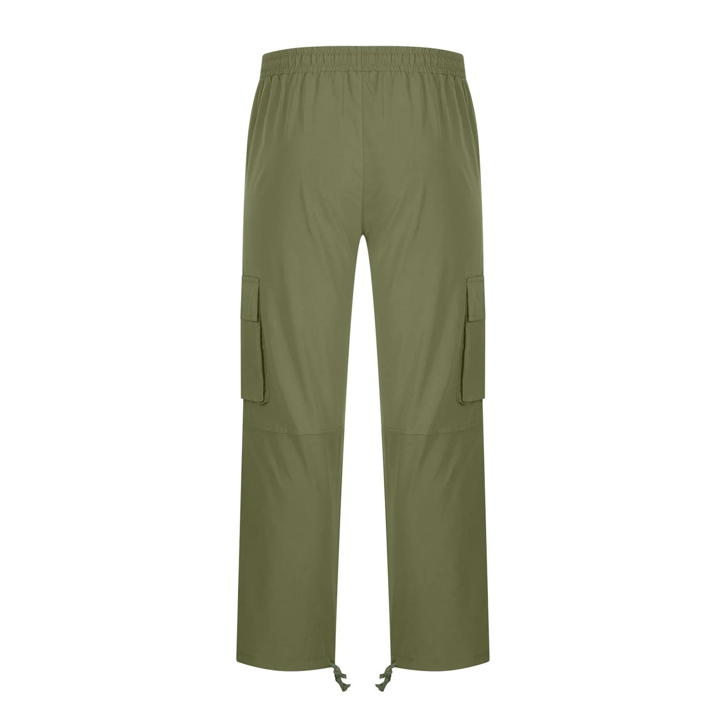 Trousers Full Length Pants for Men Solid 2025 Casual Multiple Pockets Outdoor Straight Type Fitness Pants Cargo Pants Trousers Gray