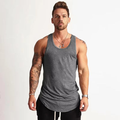 2023 Gym Workout Sleeveless Shirt Tank Top Men Bodybuilding Clothing Fitness Mens Sportwear Vests Muscle Men Tank Tops