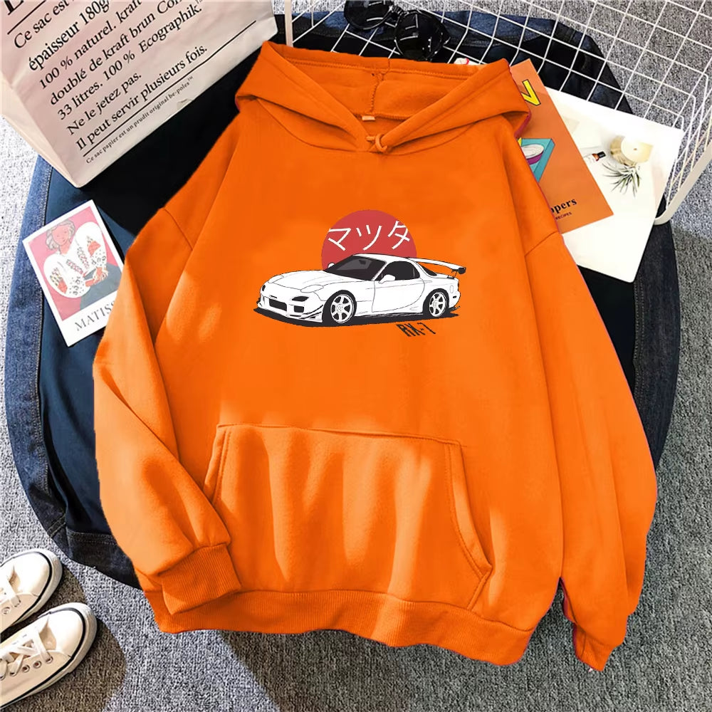 Anime Hoodies Graphic Printed Men Women Fashion Tops Hoodie Streetwear Sweatshirts JDM Automobile Culture Long Sleeve