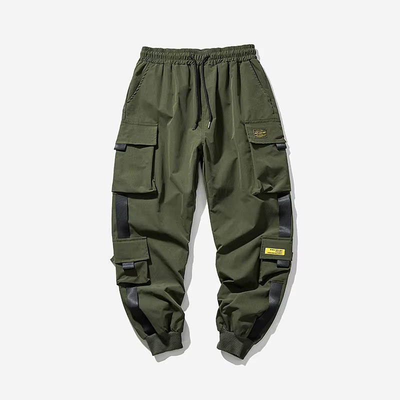 2024 New Hip Hop Joggers Cargo Pants Men Harem Pants Multi-Pocket Ribbons Man Sweatpants Streetwear Casual Mens Pants S-5XL