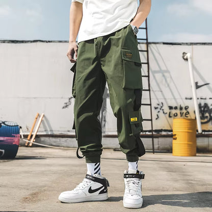 2024 New Hip Hop Joggers Cargo Pants Men Harem Pants Multi-Pocket Ribbons Man Sweatpants Streetwear Casual Mens Pants S-5XL