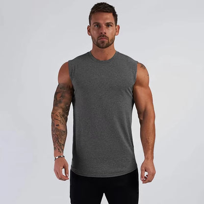 2023 Gym Workout Sleeveless Shirt Tank Top Men Bodybuilding Clothing Fitness Mens Sportwear Vests Muscle Men Tank Tops