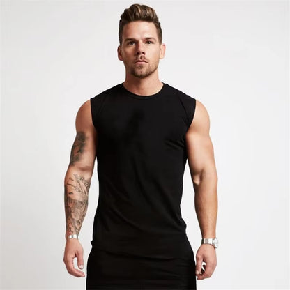 2023 Gym Workout Sleeveless Shirt Tank Top Men Bodybuilding Clothing Fitness Mens Sportwear Vests Muscle Men Tank Tops