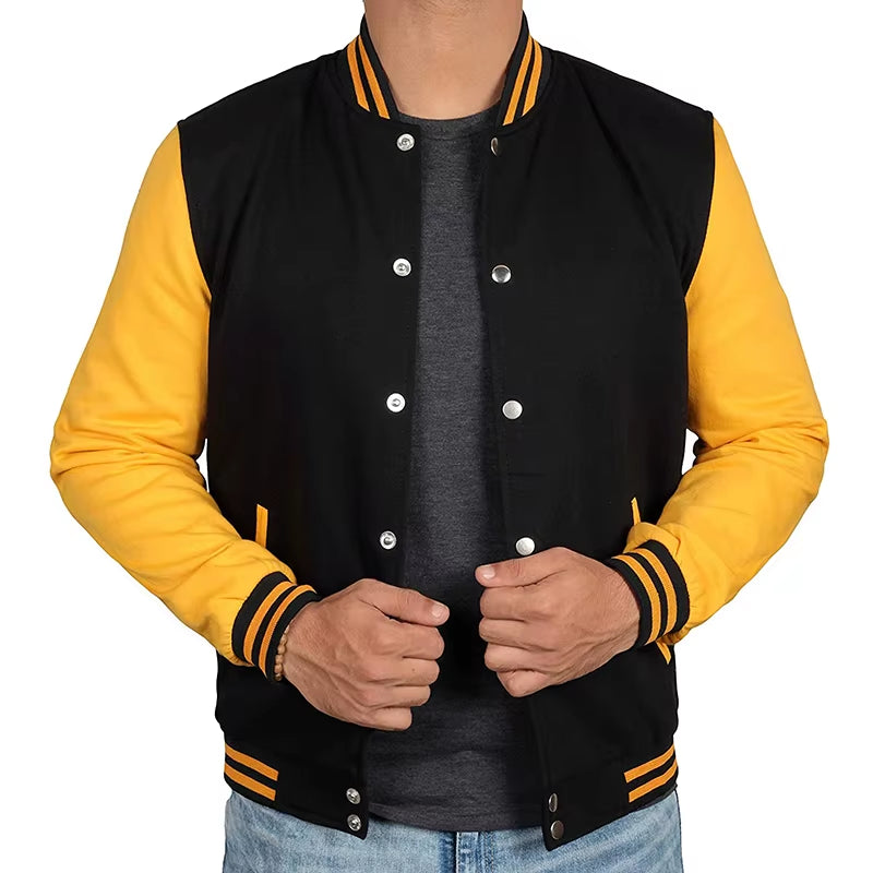 Men'S Varsity Jackets - High School Baseball Letterman Bomber Jacket Man