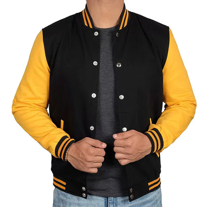 Men'S Varsity Jackets - High School Baseball Letterman Bomber Jacket Man