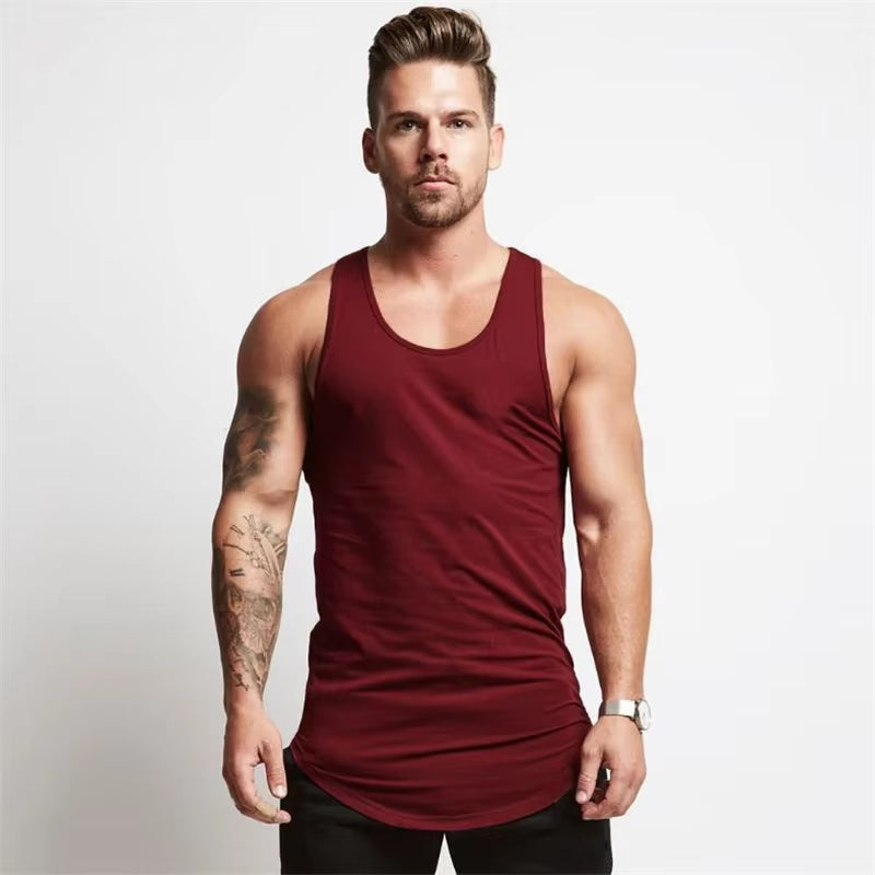 2023 Gym Workout Sleeveless Shirt Tank Top Men Bodybuilding Clothing Fitness Mens Sportwear Vests Muscle Men Tank Tops